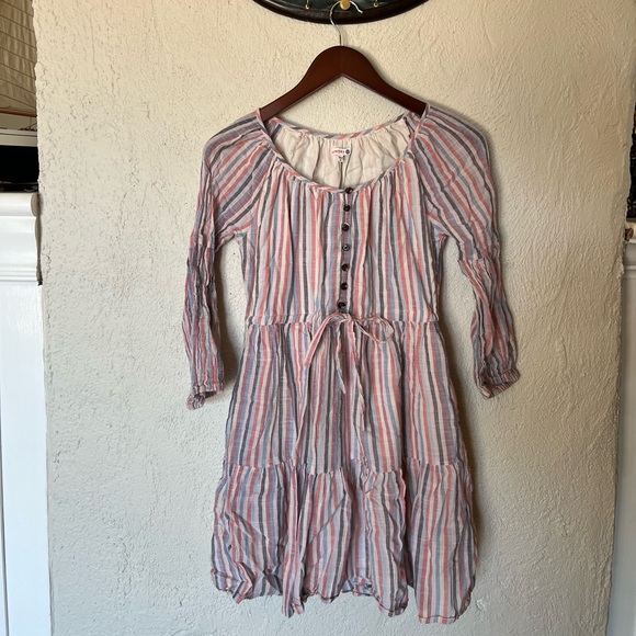 Sundry Pastel Striped Cotton Dress - Picture 1 of 9
